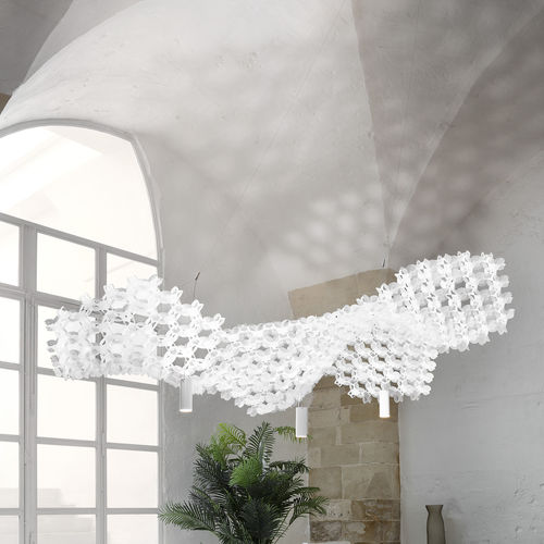 Kronleuchter / originelles Design - NUVEM  - Slamp - Stahl / Opalflex® / Lentiflex®