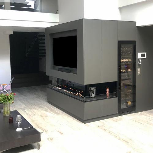 Bioethanol-Kamin - Cheminée sur-mesure en angle - IGNISIAL Paris - Einbau / Ecken / ohne Abzug