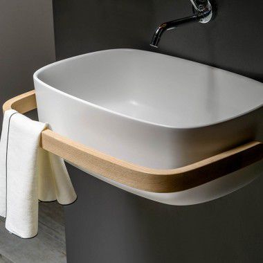 Eingebautes Waschbecken - EVLAHUG - EVER Life Design - Buche / Edelstahl / Polyurethan
