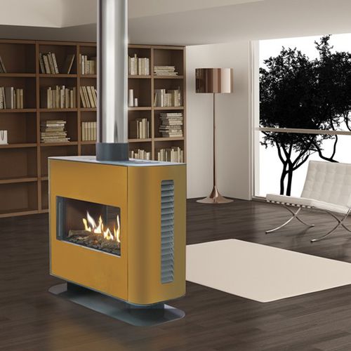 Geschlossene Feuerstelle / Gas - VENEZIA 90 FURNITURE - ITALKERO - mit 1 Sichtseite / doppelseitig / Zentral