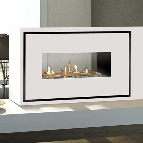 Doppelseitiger Kamineinsatz - MILANO 80 - 130 - ITALKERO - Gas / modern / Flammeneffekt