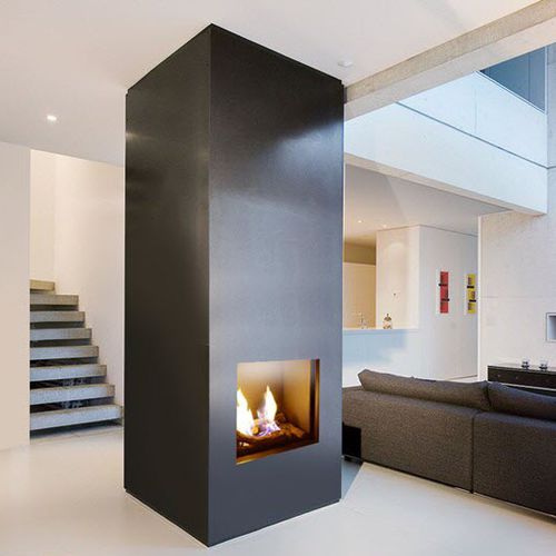 Geschlossene Feuerstelle / Gas - PORTOFINO 50 - ITALKERO - mit 1 Sichtseite / doppelseitig / Metall