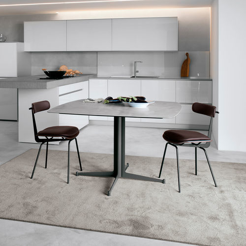 Moderner Tisch - T9 - extendo - HPL / Beton / Gestell aus rostfreiem Edelstahl