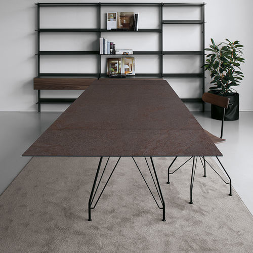 Moderner Tisch - T11 - extendo - Esche / HPL / Keramik