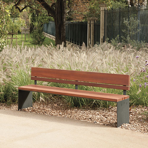Moderne Gartenbank - PYSA - CYRIA | Mobilier Urbain - Holz / Stahl / thermolackierter Stahl