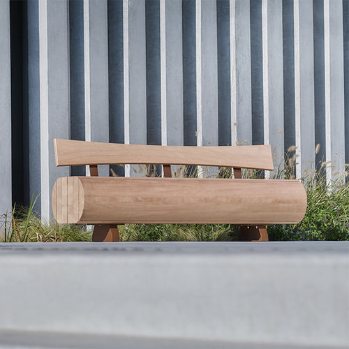 Moderne Gartenbank - MIGRATION - CYRIA | Mobilier Urbain - Holz / mit Rückenlehne / ohne Armlehnen