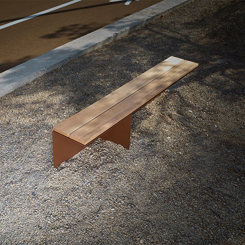 Moderne Gartenbank - MONSIEUR - CYRIA | Mobilier Urbain - Holz / Stahl / galvanisiertem Stahl