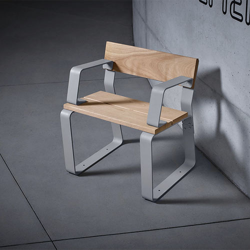 Moderner Stuhl - KAISEKI - CYRIA | Mobilier Urbain - für Außenbereich / Holz / Gestell aus Stahl