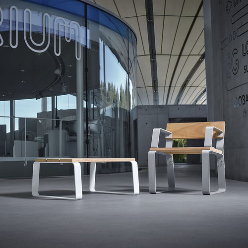 Moderner Couchtisch - KAISEKI - CYRIA | Mobilier Urbain - Holz / Gestell aus Stahl / Gestell aus rostfreiem Edelstahl