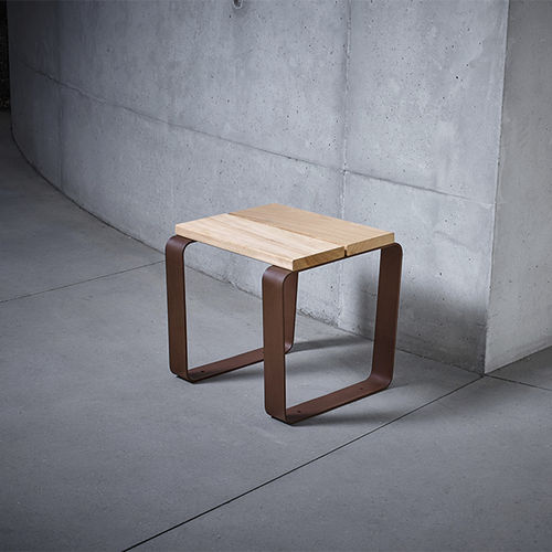 Moderner Hocker - KAISEKI - CYRIA | Mobilier Urbain - Holz / Gestell aus Stahl / Gestell aus heißlackiertem Stahl