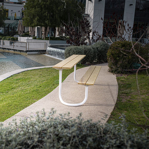 Moderner Picknicktisch - ARE - CYRIA | Mobilier Urbain - Holz / Gestell aus Stahl / Gestell aus rostfreiem Edelstahl