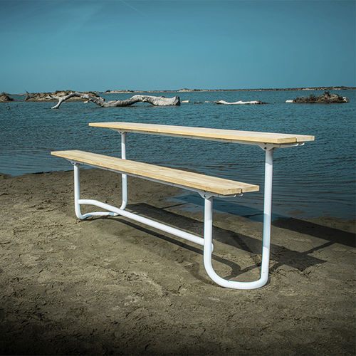 Moderner Picknicktisch - ARE - CYRIA | Mobilier Urbain - Holz / Gestell aus Stahl / Gestell aus rostfreiem Edelstahl