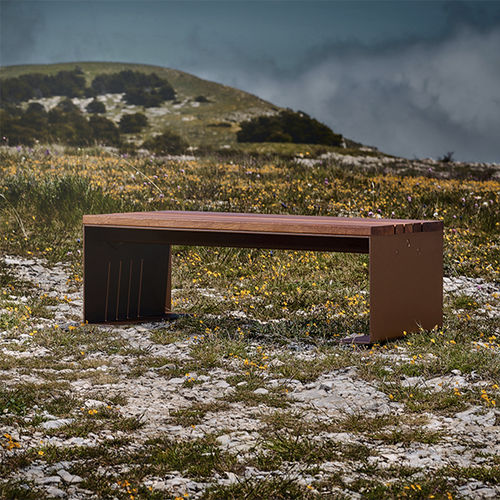 Moderner Couchtisch - PYSA - CYRIA | Mobilier Urbain - Holz / Gestell aus Stahl / Gestell aus rostfreiem Edelstahl