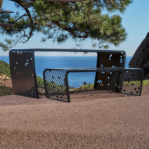 Moderner Picknicktisch - ELINIUM - CYRIA | Mobilier Urbain - aus lackiertem Metall / Stahl / thermolackierter Stahl
