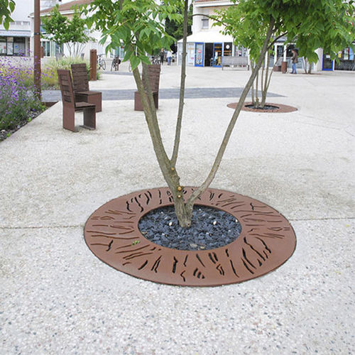 Rundes Baumgitter - ORGANIK - CYRIA | Mobilier Urbain - galvanisiertem Stahl / Stahl / COR-TEN®-Stahl