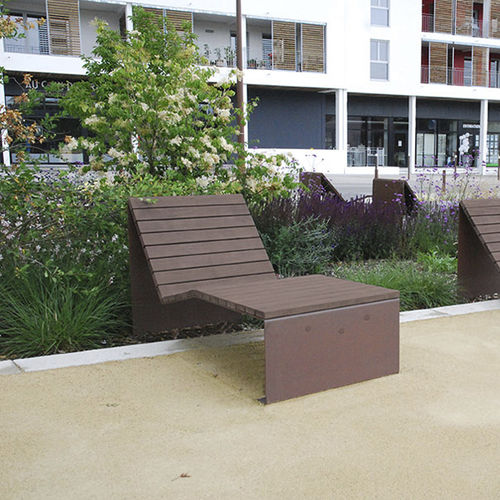 Moderner Liegestuhl - ABSOLUT - CYRIA | Mobilier Urbain - Holz / Stahl / für Außenbereich