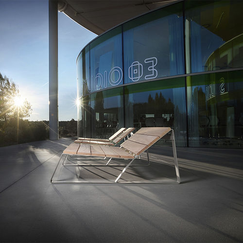 Moderner Liegestuhl - KAISEKI XL - CYRIA | Mobilier Urbain - Holz / Stahl / für Außenbereich