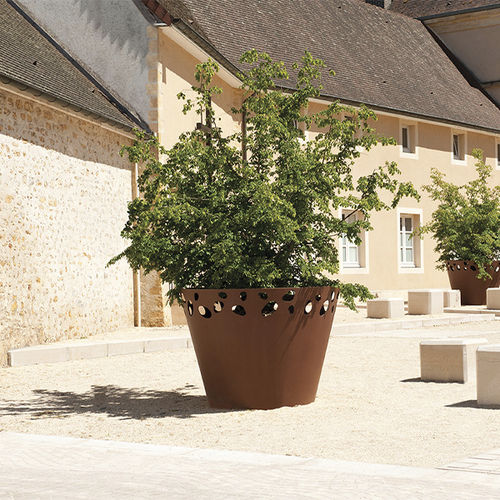 COR-TEN®-Stahl-Pflanzkübel - GREEN PALACIO 3 - CYRIA | Mobilier Urbain - thermolackierter Stahl / rund / hochbelastbar