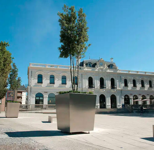 Pflanzkübel für Orangerie / galvanisiertem Stahl - I-KHEOPS - CYRIA | Mobilier Urbain - COR-TEN®-Stahl / thermolackierter Stahl / quadratisch