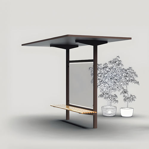 Kiefer-Buswartehalle - FUNGI - CYRIA | Mobilier Urbain - Iroko / Tropenholz / aus Ökolabel-Robinie