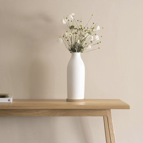 Moderne Vase - KYRU - Tom Raffield - Eiche / Steingut / handgefertigt