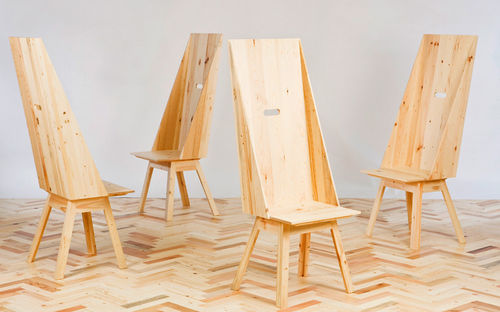 Moderner Stuhl - WASTE NOT WANT NOT - studiomama - Holz / aus wiederverwertetem Material / für Privatgebrauch