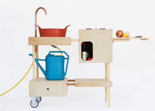 Outdoor-Küche - studiomama - modern / Holz / ohne Griff