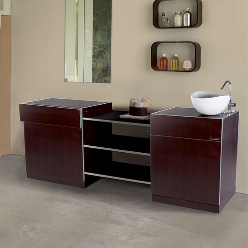 Doppelter Waschtisch-Unterschrank - T-MODULAR - Lemi BEAUTY & SPA - freistehend / Holz / modern