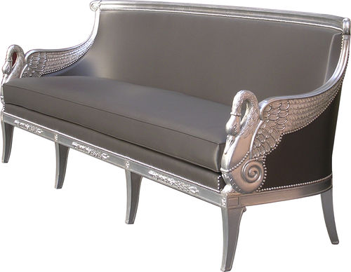 Empire-Stil-Sofa - CYGNE - Balcaen - Leder / anthrazitfarben / Zweisitzer