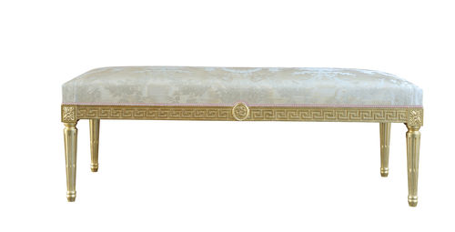 Polsterbank / Louis XVI - GRECQUE - Balcaen - Stoff / weiß