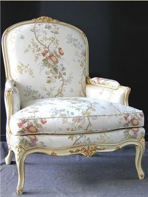 Sessel / Louis XV - BARA - Balcaen - Samt / Bergère-Stil