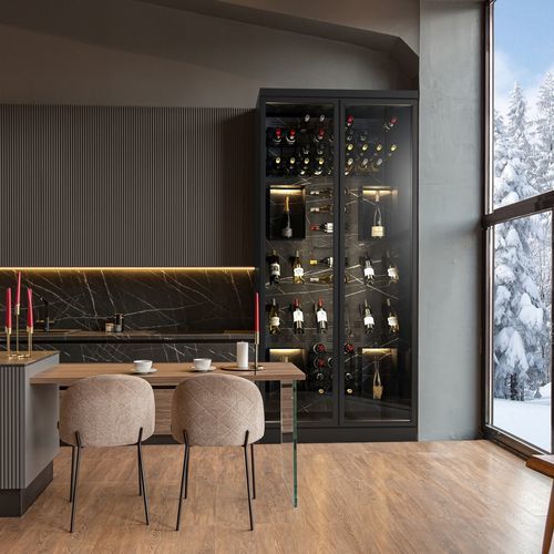 Service-Weinkühlschrank - NOTTURNA - ESIGO - Einbau / aus lackiertem Stahl / Stein