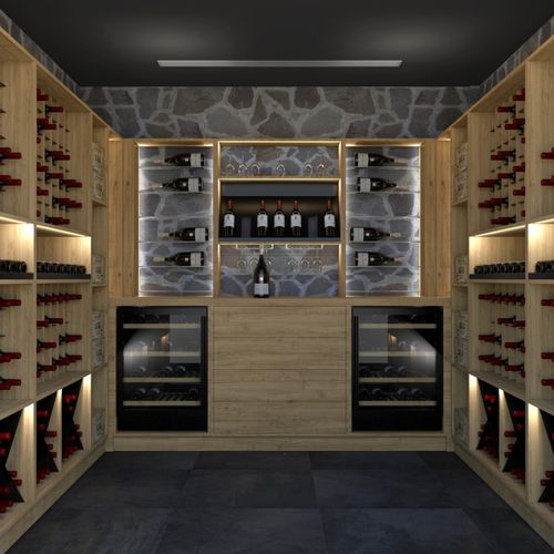 Holz-Flaschenregal - ESIGO 14 WH7 - ESIGO - wandmontiert / Einbau / maßgefertigt