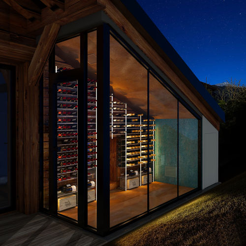 Holz-Flaschenregal - ESIGO 18 WHP3 - ESIGO - Stahl / Plexiglas® / wandmontiert
