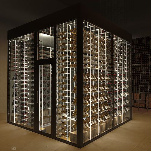 Holz-Flaschenregal - CUBE WHC6 - ESIGO - Stahl / Glas / Plexiglas®