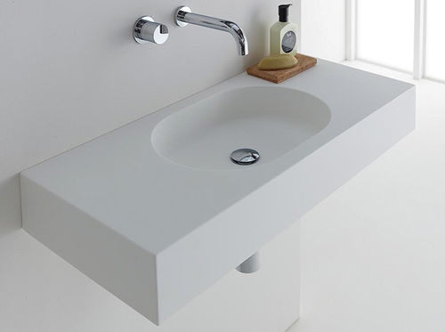 Wand-Waschbecken - ARKI 900 - Omvivo - Mineralwerkstoff / oval / modern