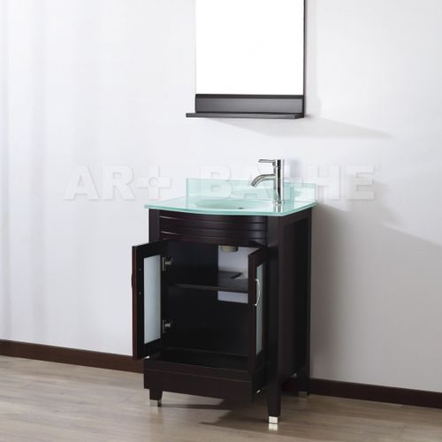 Freistehender Waschtisch-Unterschrank - ALBA 24  - artbathe - Holz / Glas / klassisch