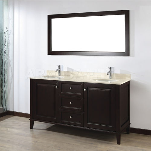 Doppelter Waschtisch-Unterschrank - LILY 63  - artbathe - freistehend / Holz / modern