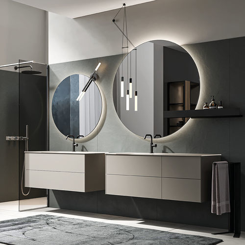 Einbauwaschbecken - BOREALE - Agorà Group - Corian® / Glas / mit integrierter Waschtischplatte