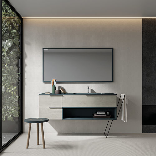 Wandmontierter Spiegel für Badezimmer - Filo - Agorà Group - modern / rechteckig / Holz