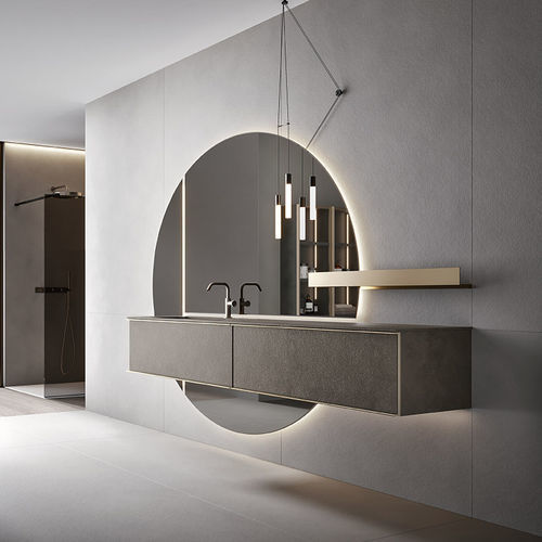 Wandmontierter Spiegel für Badezimmer - Eclissi - Agorà Group - modern / rund / LED-beleuchtet