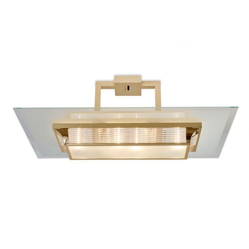 Klassische Deckenleuchte - PARIS II GOLD - Art Deco Schneider - rechteckig / poliertes Messing / LED
