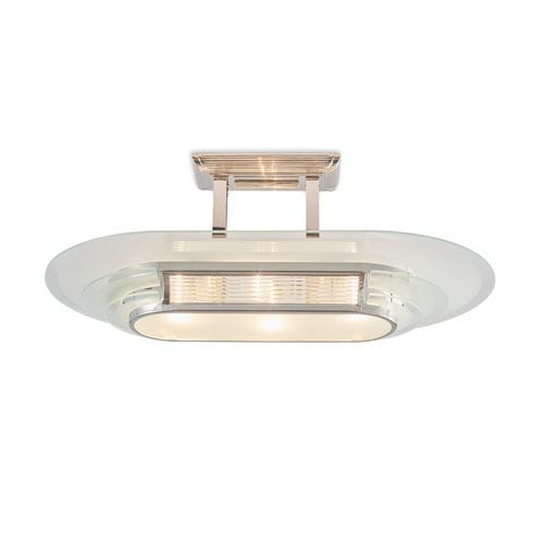 Deckenleuchte / Art Deco - NIZZA I  - Art Deco Schneider - elliptisch / Glas / Nickel