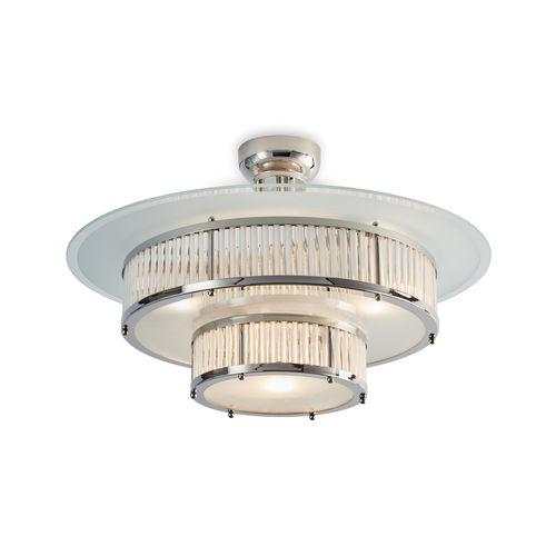 Deckenleuchte / Art Deco - DIVA ART. B21 - Art Deco Schneider - rund / Glas / Nickel