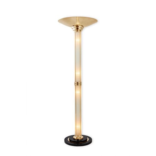 Stehleuchte - LE MANS GOLD - Art Deco Schneider - poliertes Messing / klassisch / mit Kabel