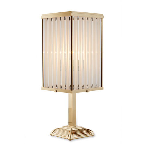 Tischlampe - KARREE GOLD - Art Deco Schneider - poliertes Messing / Art Deco / mit Kabel