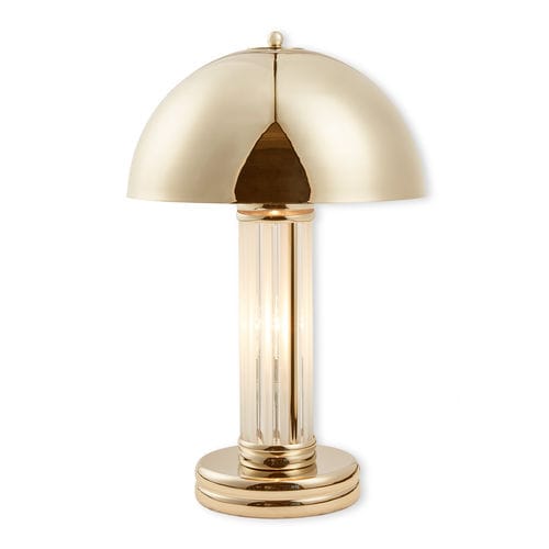 Tischlampe - DOM GOLD - Art Deco Schneider - poliertes Messing / klassisch / mit Kabel