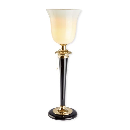 Tischlampe - MAZDA TABLE GOLD - Art Deco Schneider - poliertes Messing / lackiertes Holz / klassisch