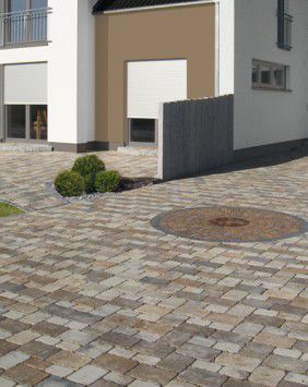 Betonpflasterstein - ROSACE ANTIQUITA - Kronimus AG Betonsteinwerke - zur Drainage / befahrbar