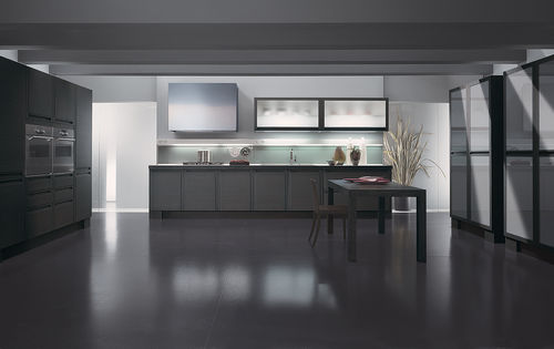 Moderne Küche - MILANO - Biefbi Cucine - Holzfurnier / Massivholz / mit integriertem Griff